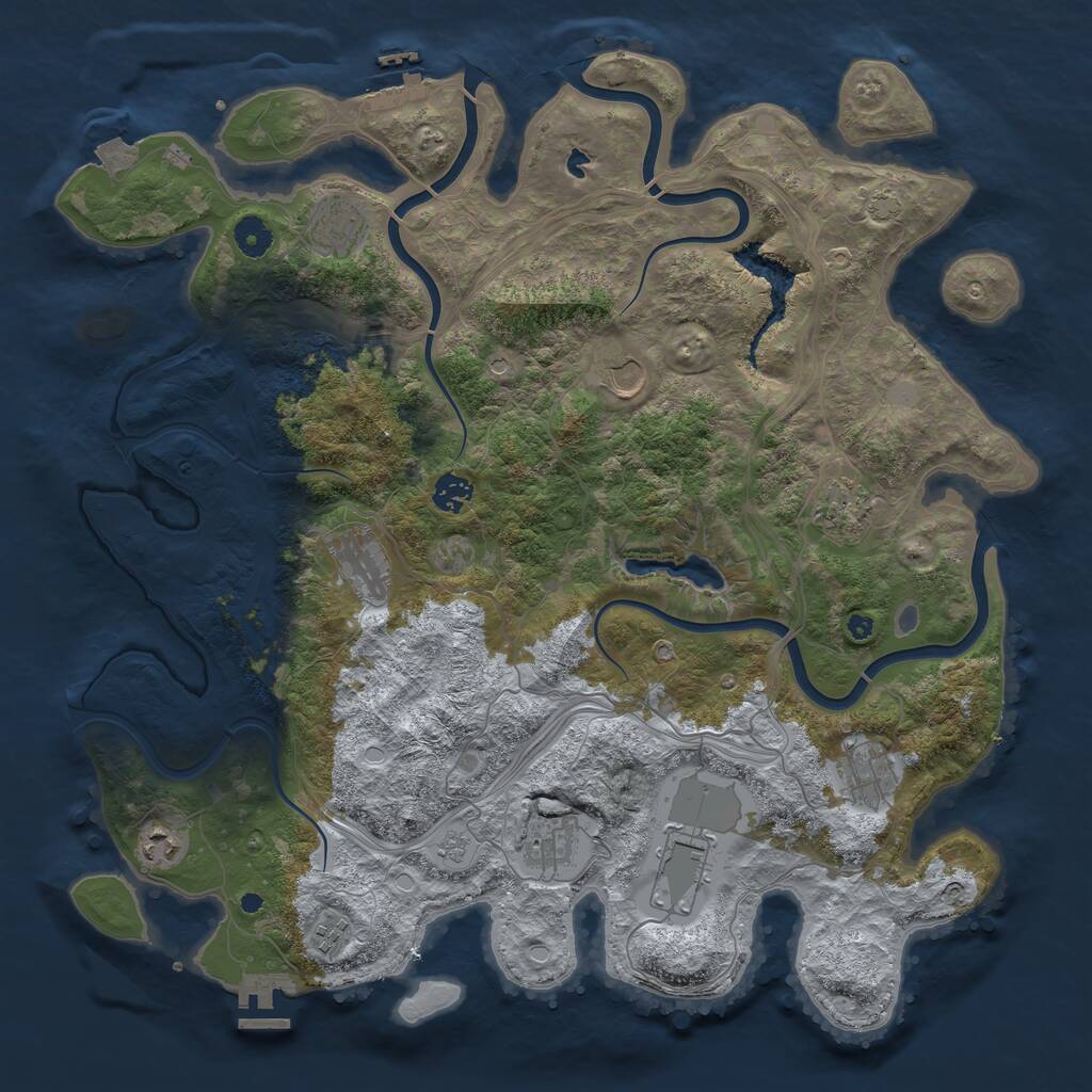 Rust Map: Procedural Map, Size: 4250, Seed: 21342132, 16 Monuments