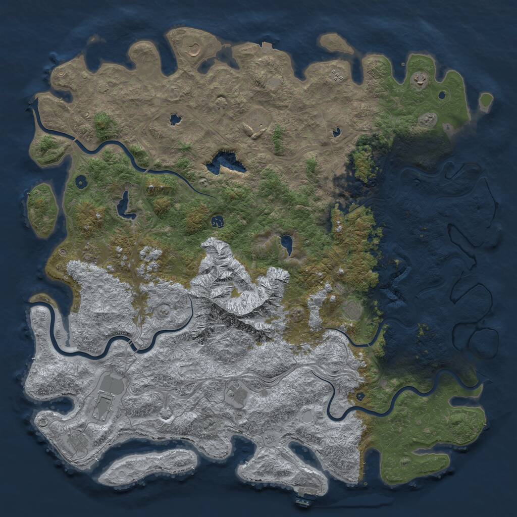 Rust Map: Procedural Map, Size: 6000, Seed: 18322, 17 Monuments