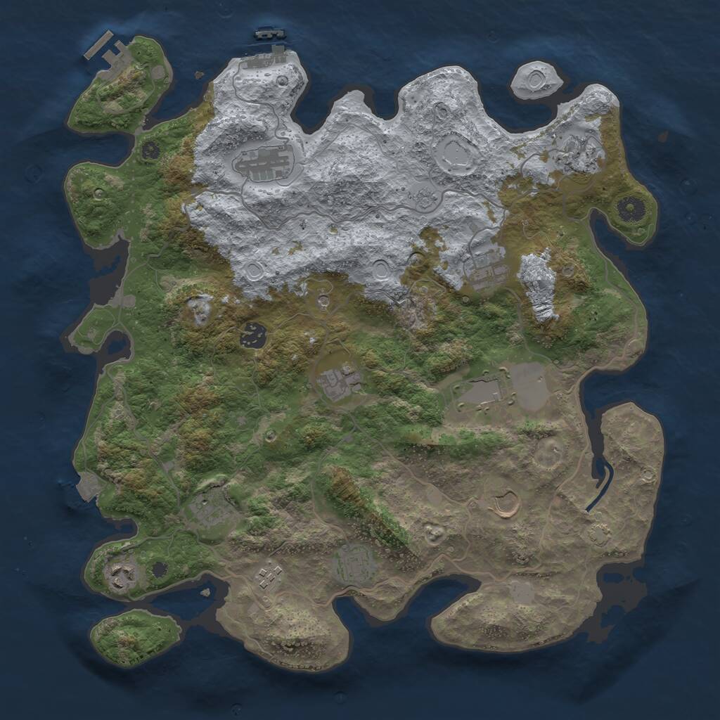 Rust Map: Procedural Map, Size: 4000, Seed: 326546348, 17 Monuments