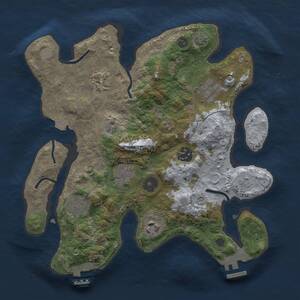 Thumbnail Rust Map: Procedural Map, Size: 3000, Seed: 1899197656, 12 Monuments