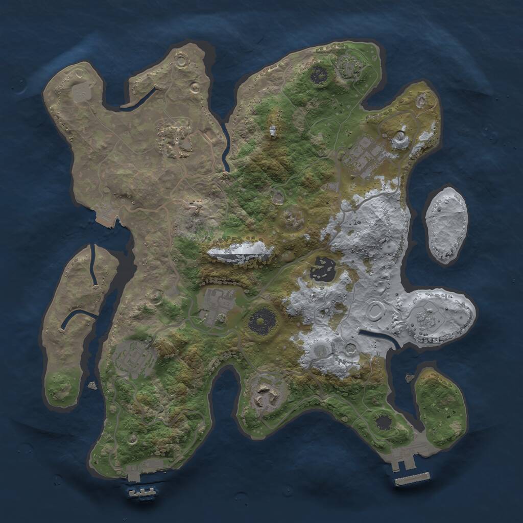 Rust Map: Procedural Map, Size: 3000, Seed: 1899197656, 12 Monuments