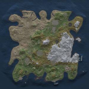 Thumbnail Rust Map: Procedural Map, Size: 3650, Seed: 1491418451, 15 Monuments