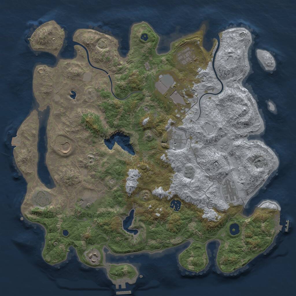 Rust Map: Procedural Map, Size: 4000, Seed: 840044719, 16 Monuments