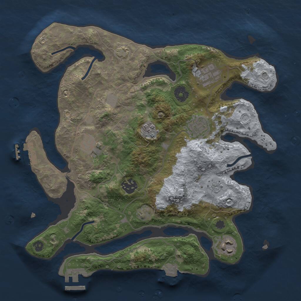 Rust Map: Procedural Map, Size: 3000, Seed: 1868974889, 11 Monuments