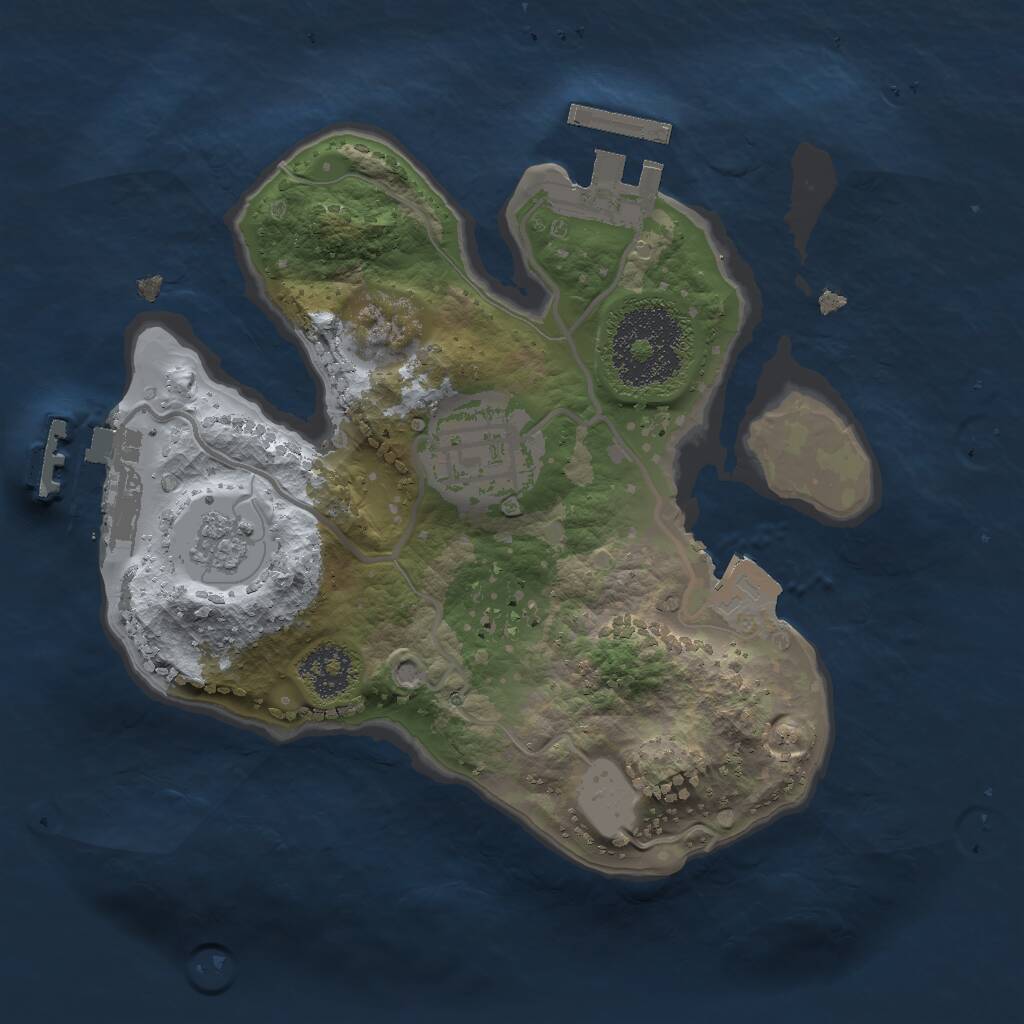 Rust Map: Procedural Map, Size: 2000, Seed: 2280, 5 Monuments