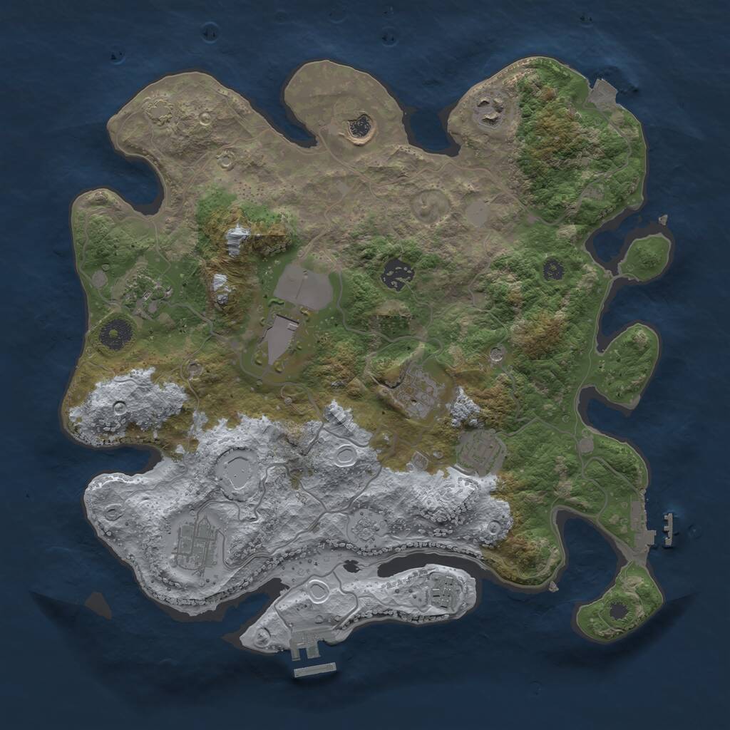 Rust Map: Procedural Map, Size: 3500, Seed: 18322, 15 Monuments