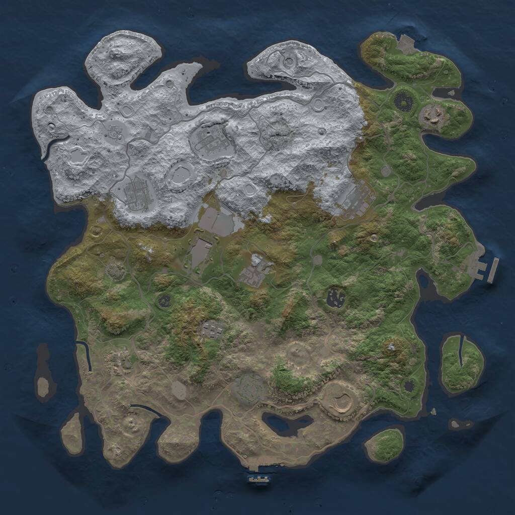 Rust Map: Procedural Map, Size: 4000, Seed: 198891999, 17 Monuments