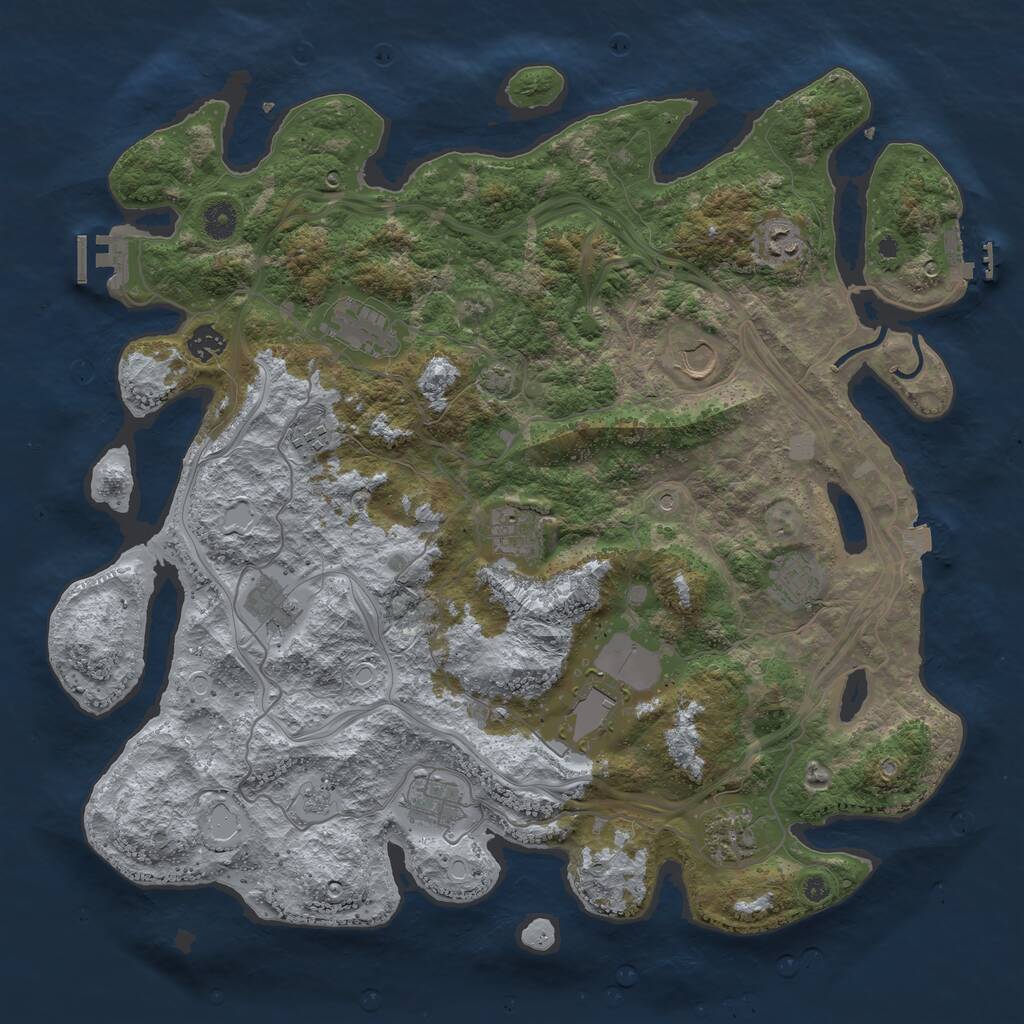 Rust Map: Procedural Map, Size: 4300, Seed: 728865, 17 Monuments