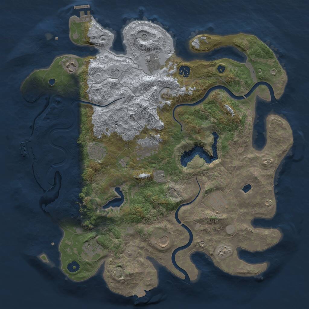 Rust Map: Procedural Map, Size: 4000, Seed: 2075530954, 15 Monuments