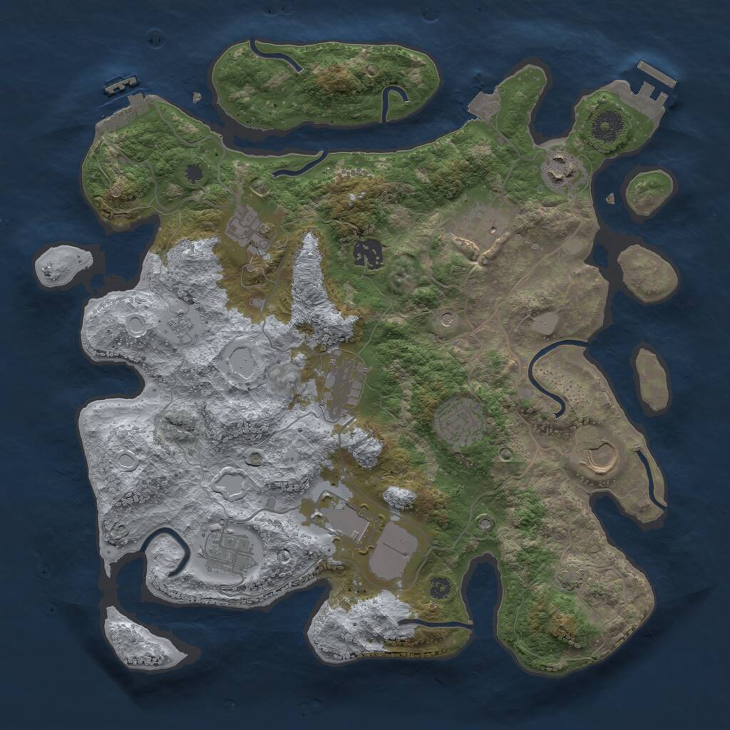 Rust Map: Procedural Map, Size: 3500, Seed: 72511137, 15 Monuments