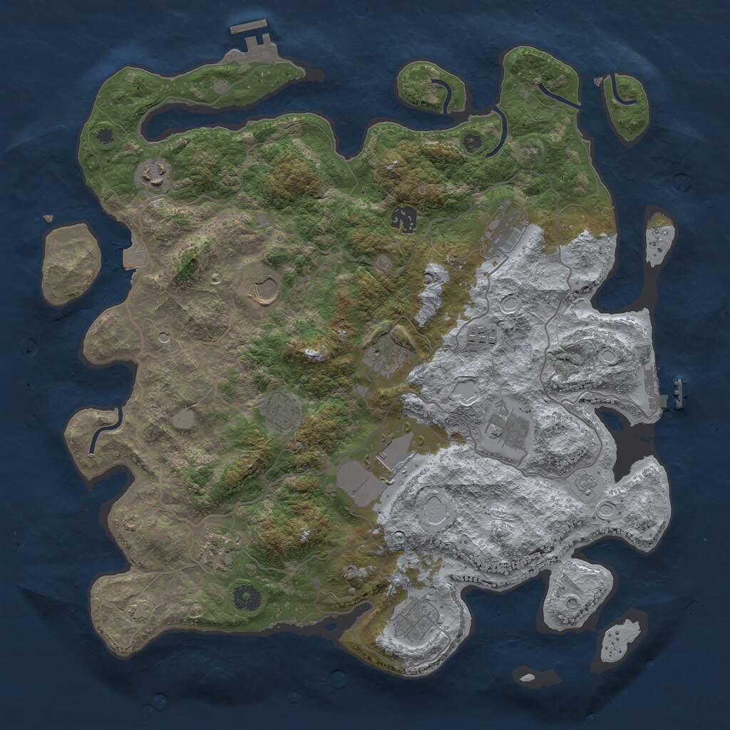 Rust Map: Procedural Map, Size: 4000, Seed: 71285, 19 Monuments