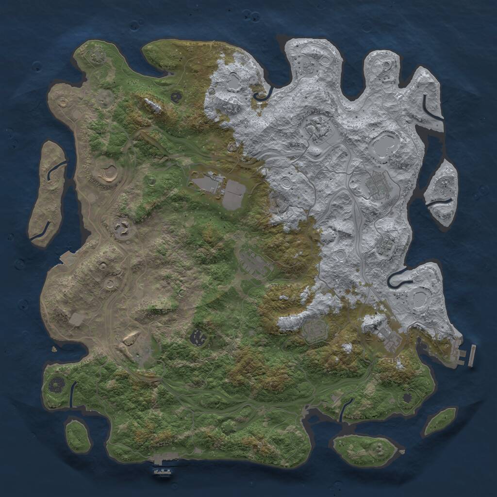 Rust Map: Procedural Map, Size: 4500, Seed: 929734793, 19 Monuments