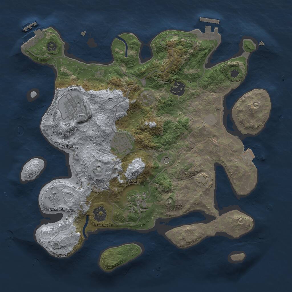 Rust Map: Procedural Map, Size: 3000, Seed: 78282567, 10 Monuments