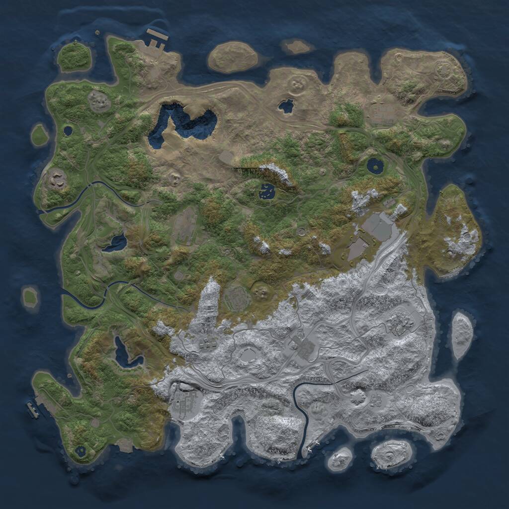 Rust Map: Procedural Map, Size: 4615, Seed: 13818, 18 Monuments