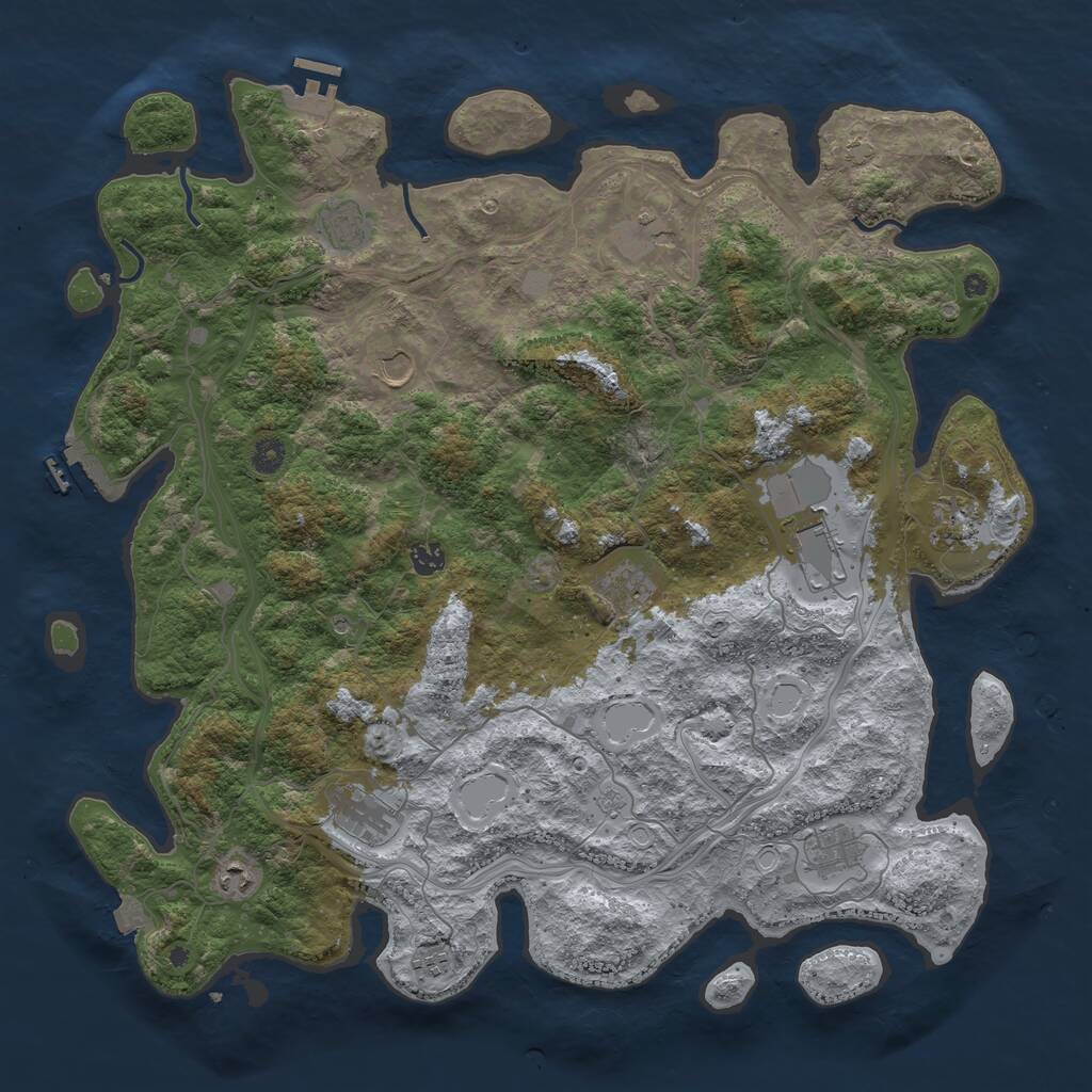 Rust Map: Procedural Map, Size: 4615, Seed: 13818, 17 Monuments