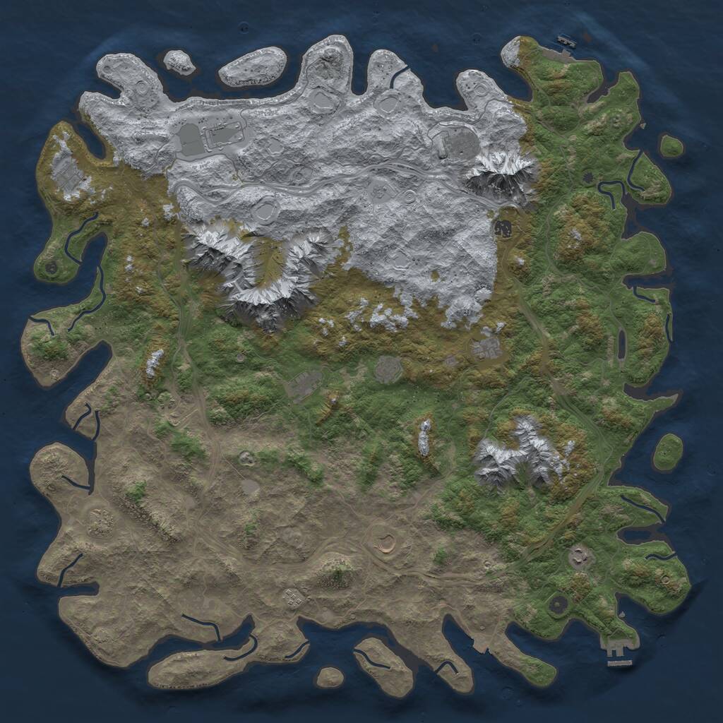 Rust Map: Procedural Map, Size: 6000, Seed: 20065, 19 Monuments