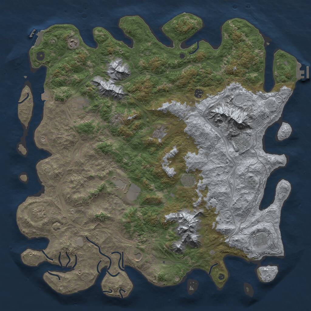 Rust Map: Procedural Map, Size: 5200, Seed: 92720920, 19 Monuments