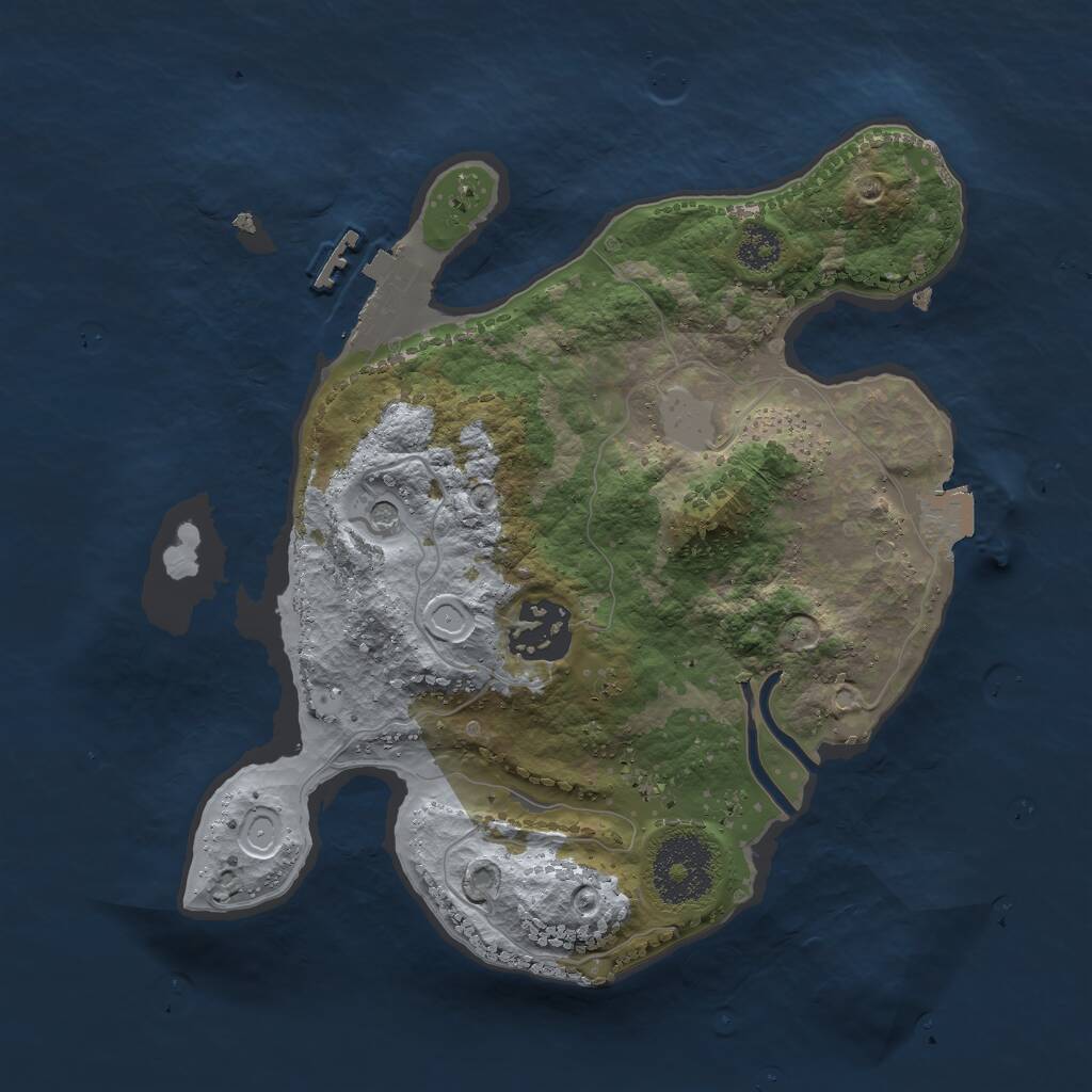 Rust Map: Procedural Map, Size: 2500, Seed: 615618, 4 Monuments