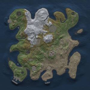 Thumbnail Rust Map: Procedural Map, Size: 3000, Seed: 260427109, 11 Monuments