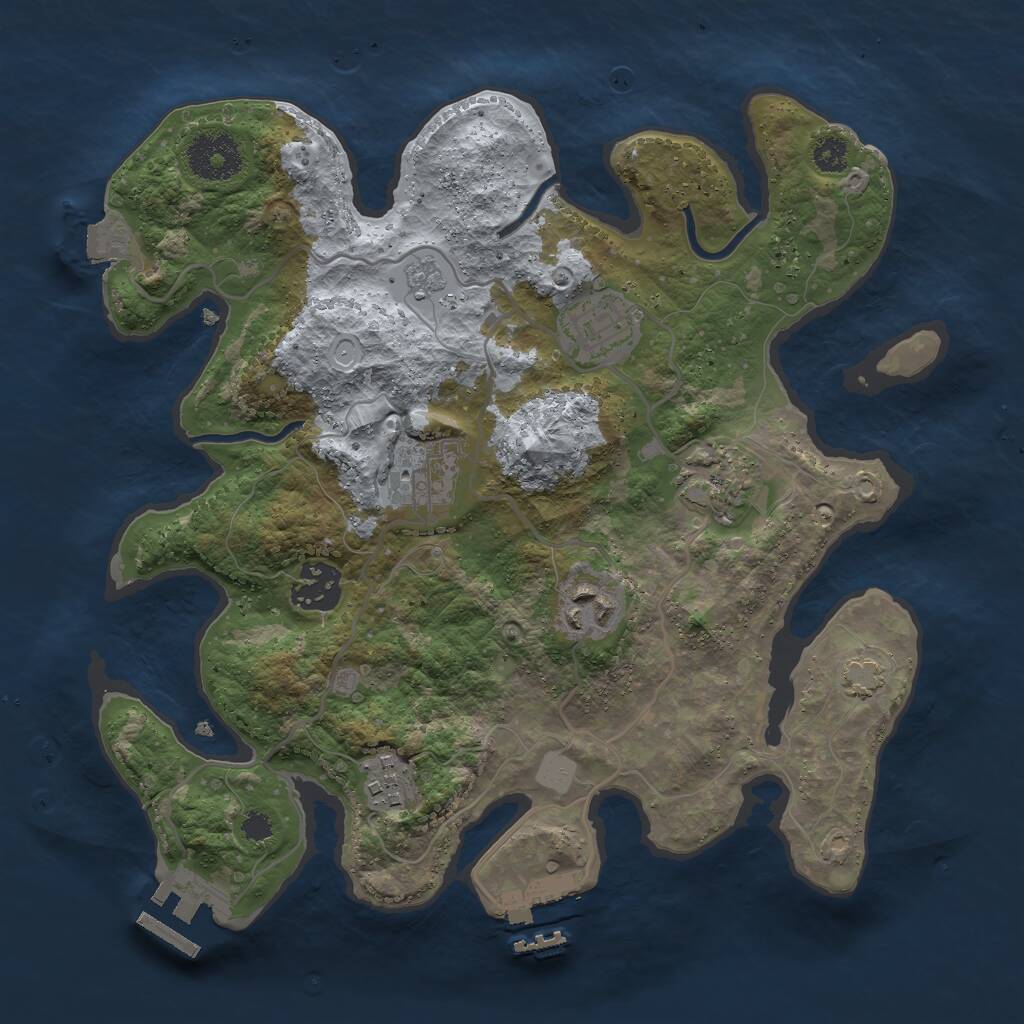 Rust Map: Procedural Map, Size: 3000, Seed: 260427109, 11 Monuments