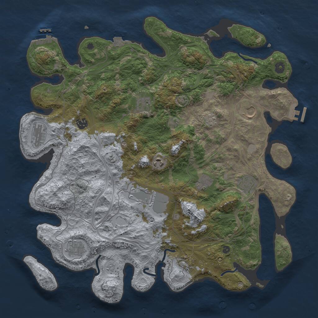 Rust Map: Procedural Map, Size: 4250, Seed: 1315366736, 17 Monuments