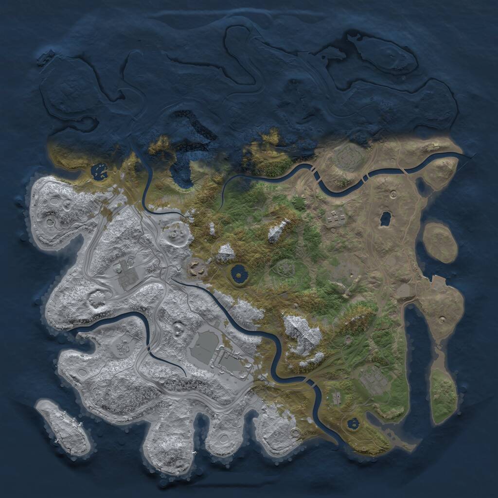Rust Map: Procedural Map, Size: 4250, Seed: 1315366736, 14 Monuments