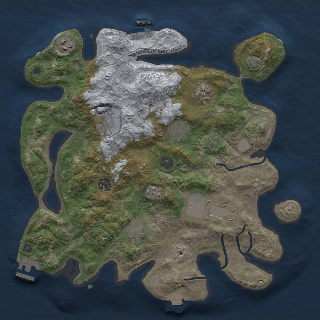 Rust Map: Procedural Map, Size: 3500, Seed: 15447833, 14 Monuments