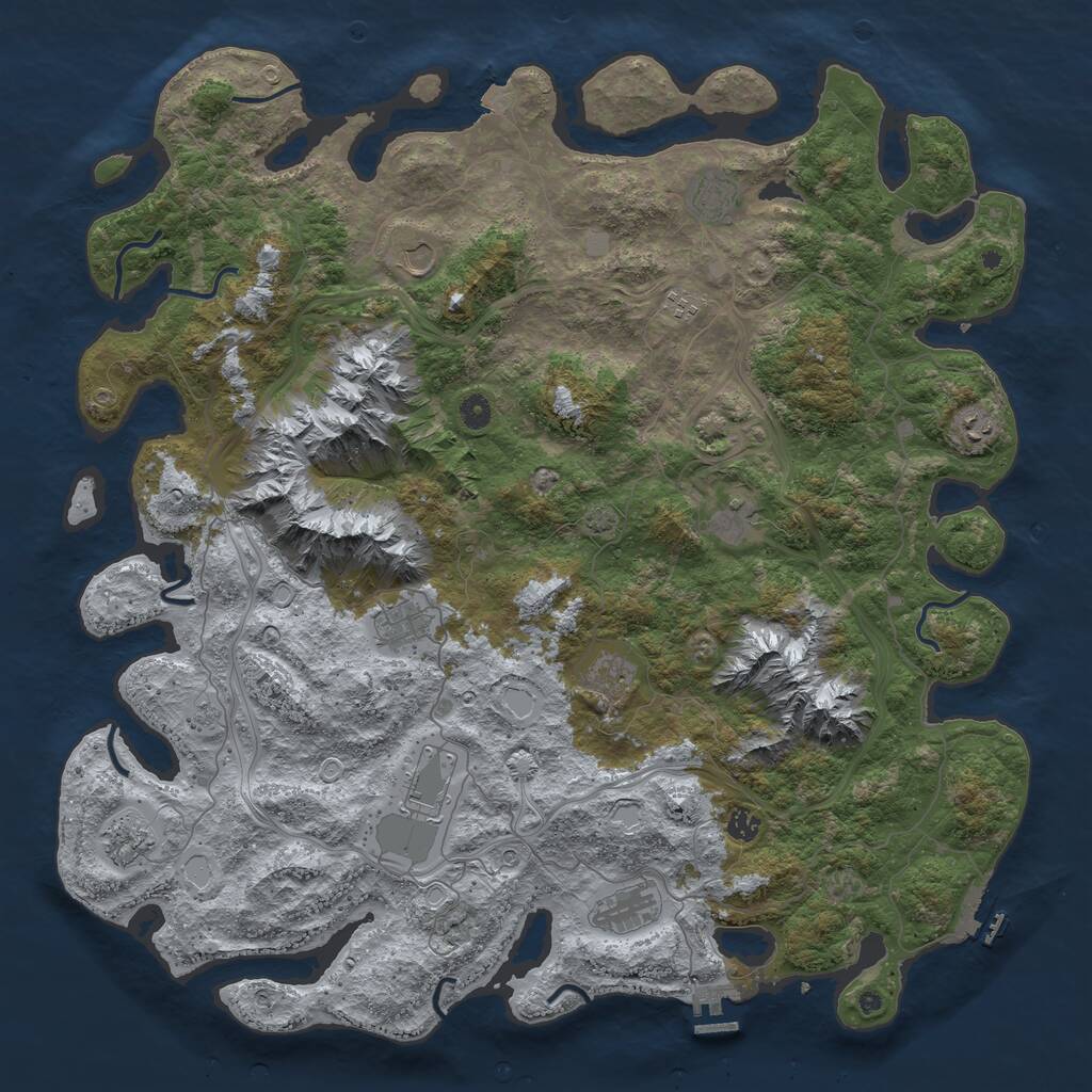 Rust Map: Procedural Map, Size: 5000, Seed: 31514, 17 Monuments