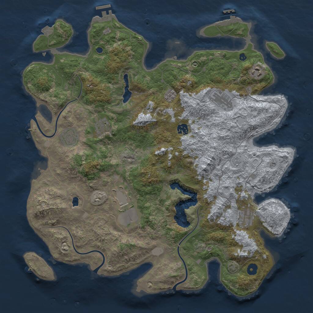 Rust Map: Procedural Map, Size: 4200, Seed: 8706060, 14 Monuments