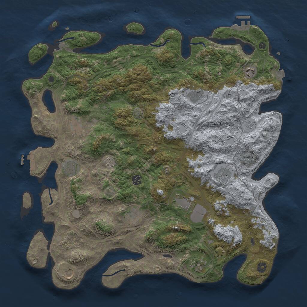 Rust Map: Procedural Map, Size: 4500, Seed: 986712, 17 Monuments