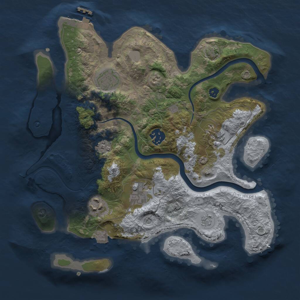 Rust Map: Procedural Map, Size: 3000, Seed: 18023176, 11 Monuments