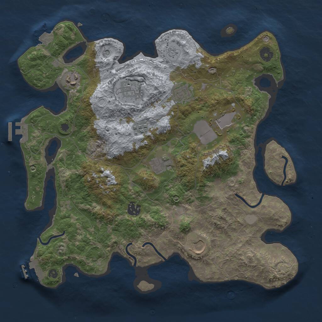 Rust Map: Procedural Map, Size: 3500, Seed: 1772517544, 14 Monuments