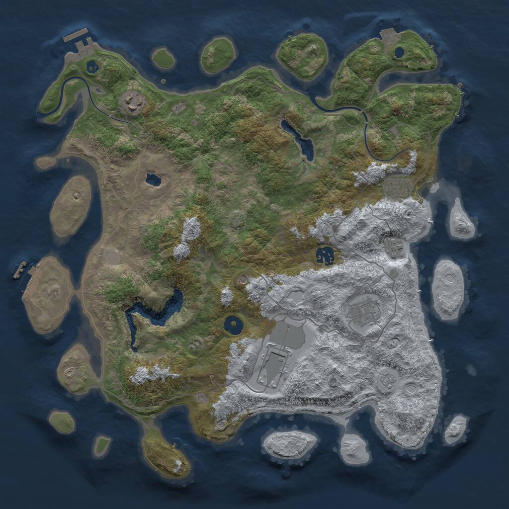 Rust Map: Procedural Map, Size: 4000, Seed: 26101991, 12 Monuments