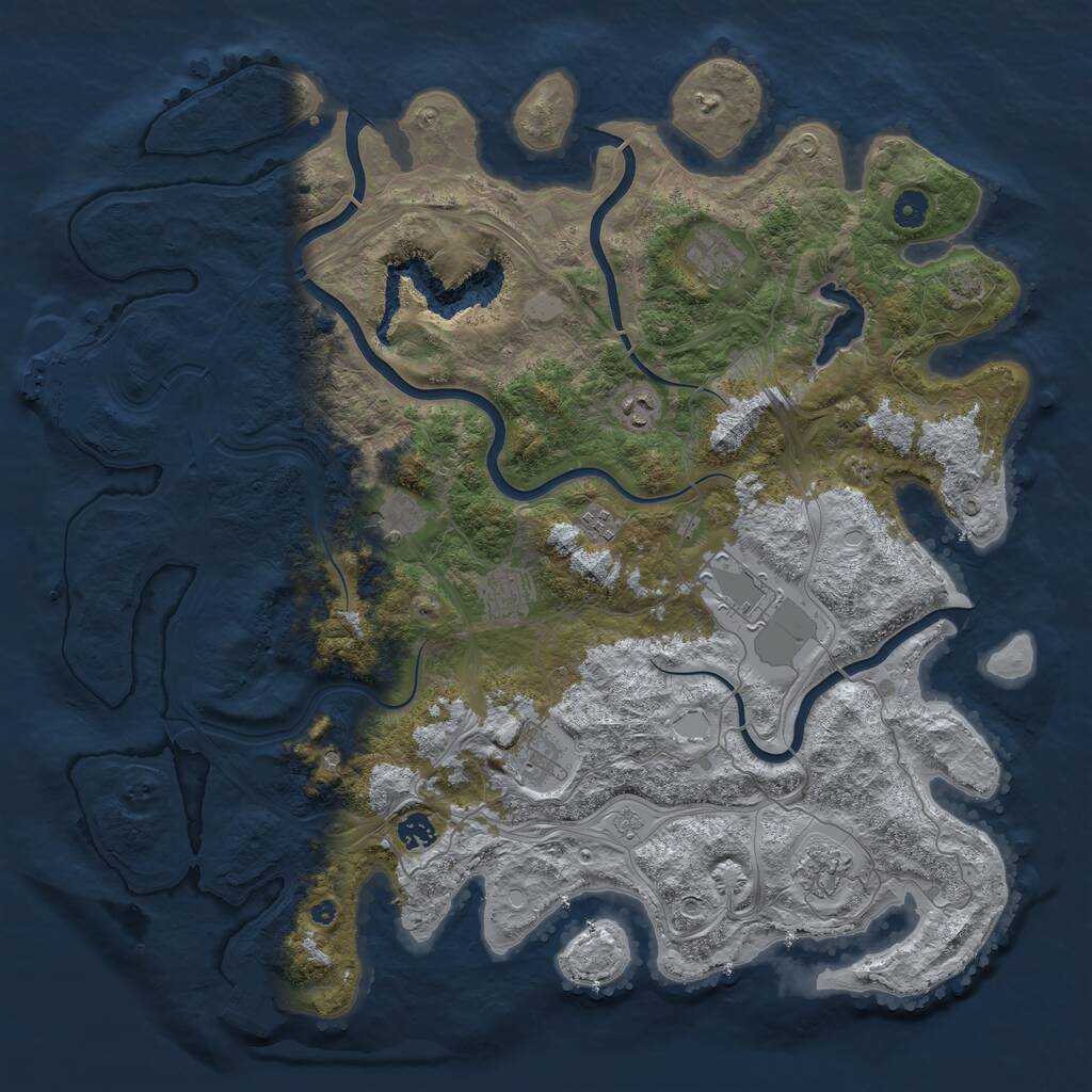 Rust Map: Procedural Map, Size: 4500, Seed: 302744064, 15 Monuments