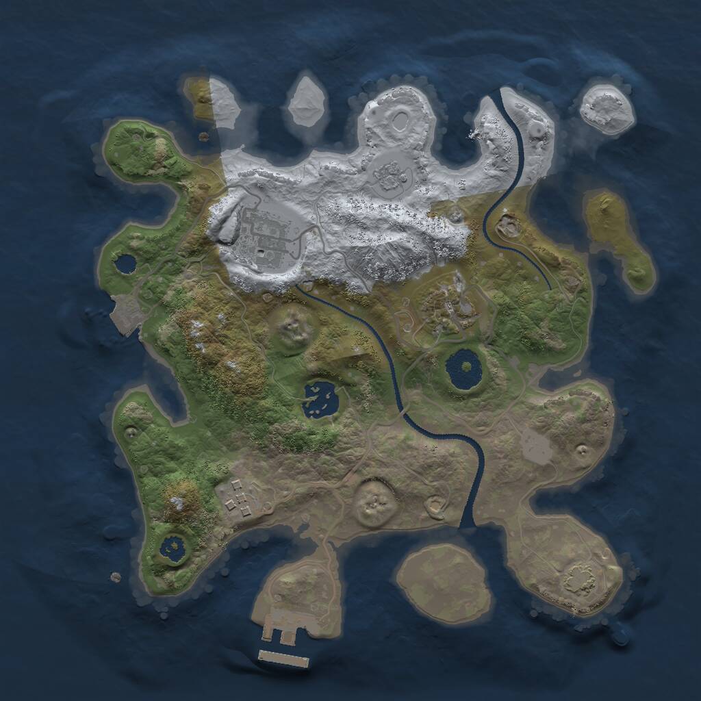 Rust Map: Procedural Map, Size: 2800, Seed: 769947663, 8 Monuments