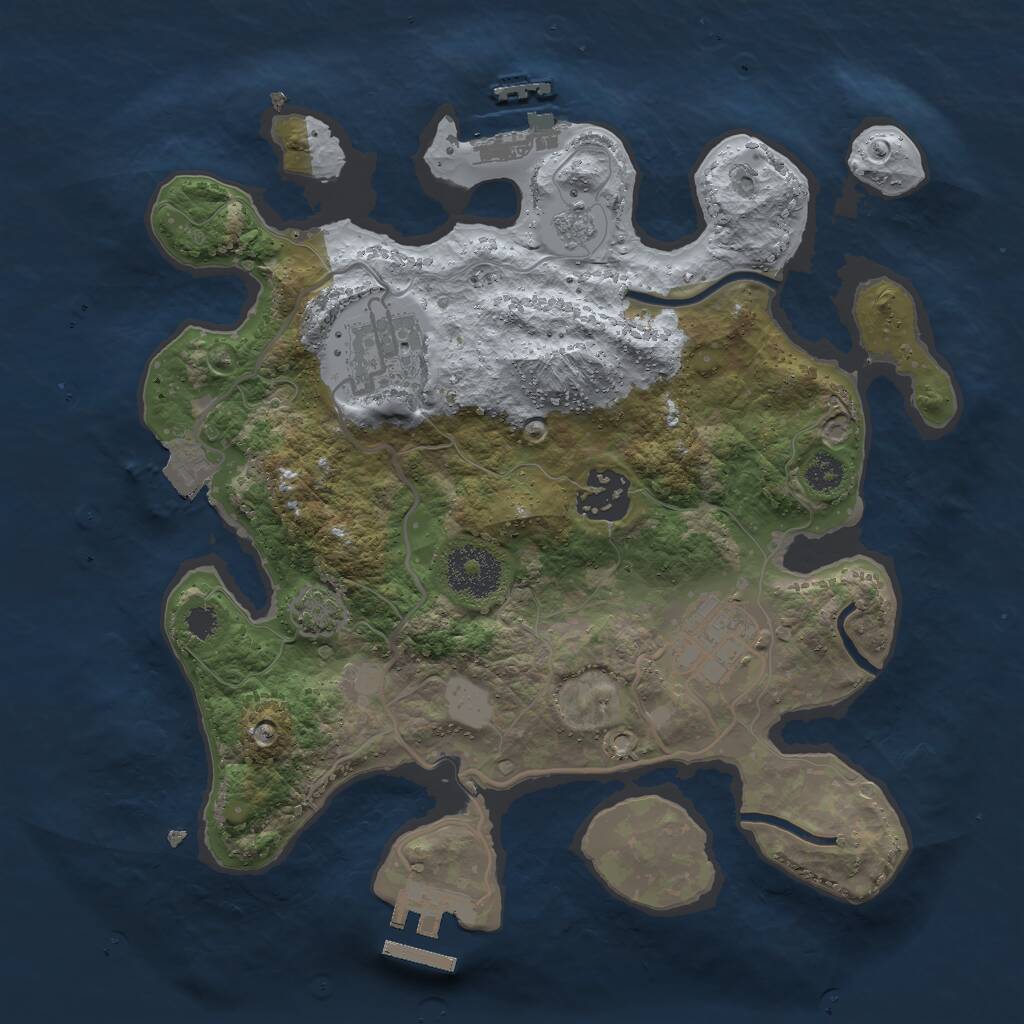 Rust Map: Procedural Map, Size: 2800, Seed: 769947663, 8 Monuments