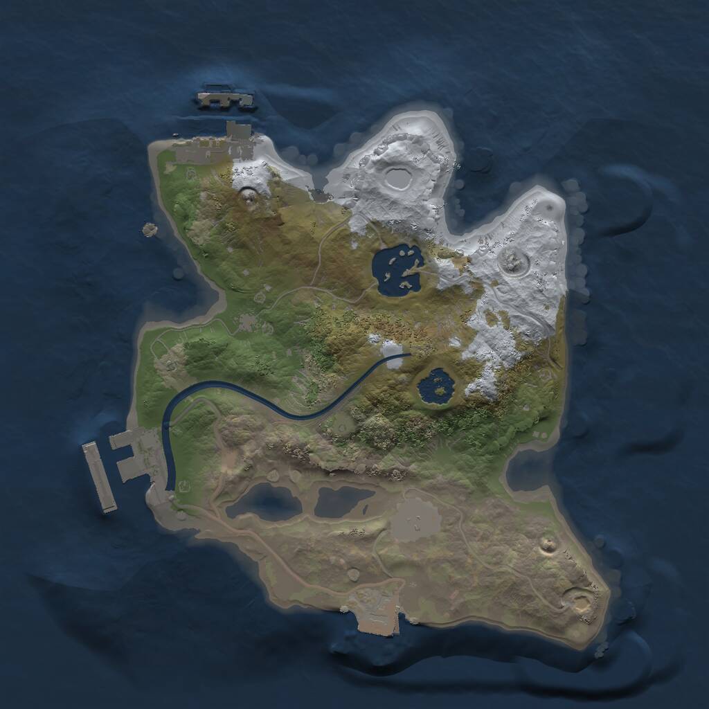Rust Map: Procedural Map, Size: 2000, Seed: 50564864, 4 Monuments