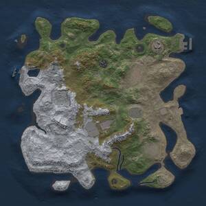 Thumbnail Rust Map: Procedural Map, Size: 3600, Seed: 8970, 13 Monuments