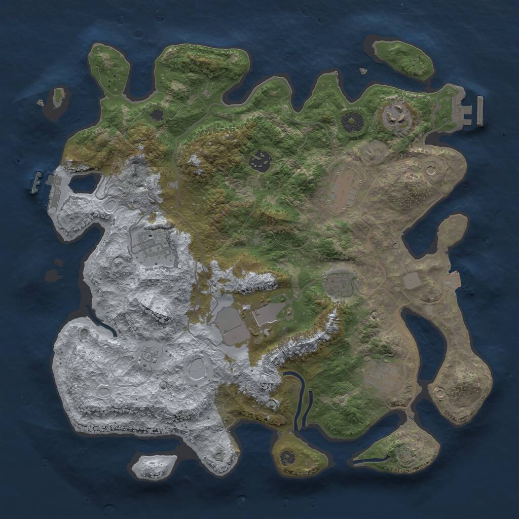 Rust Map: Procedural Map, Size: 3600, Seed: 8970, 13 Monuments