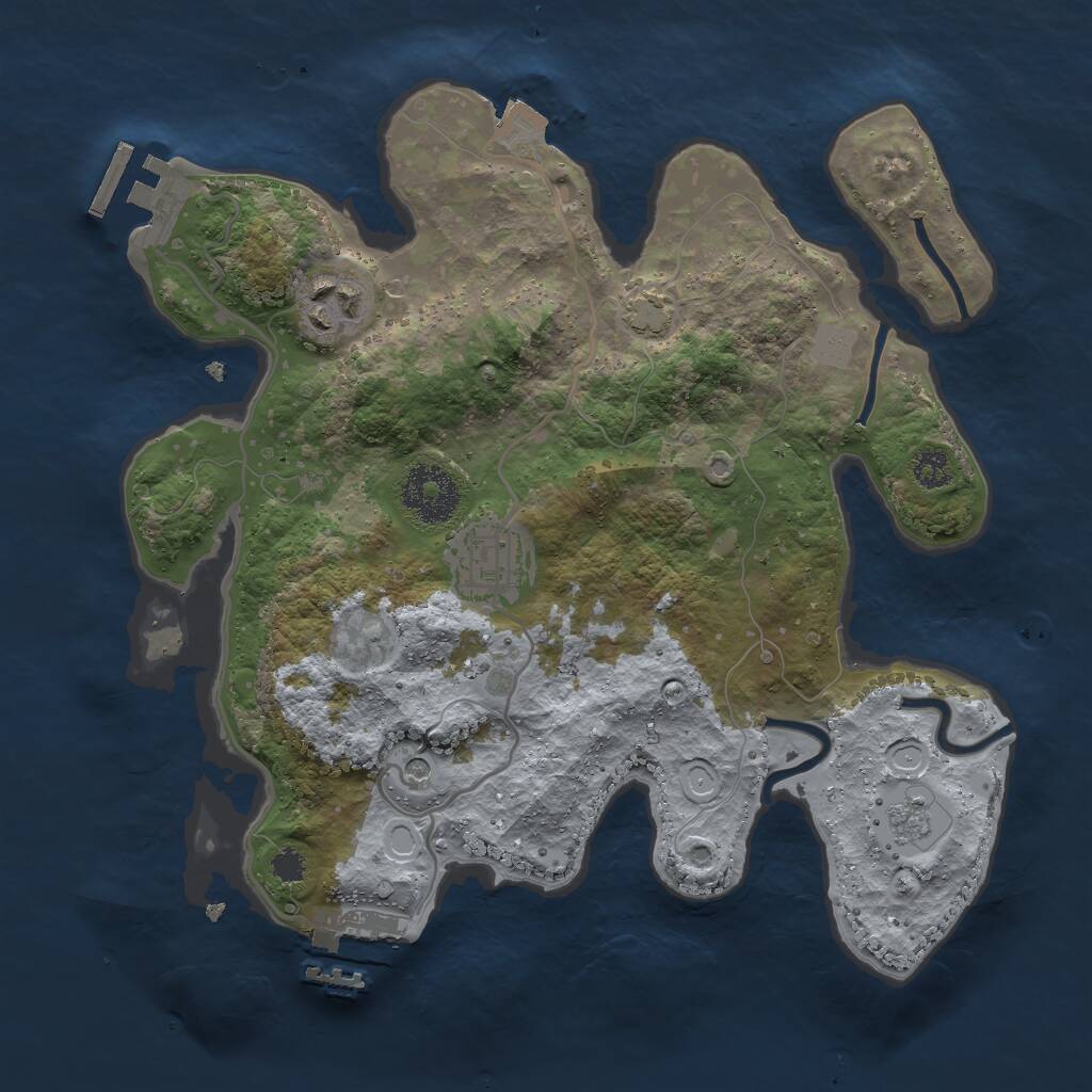 Rust Map: Procedural Map, Size: 2800, Seed: 1872928725, 8 Monuments