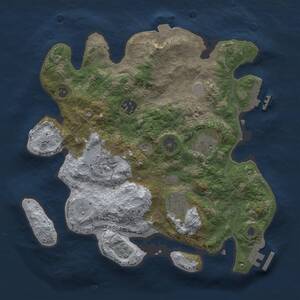 Thumbnail Rust Map: Procedural Map, Size: 3000, Seed: 1899806518, 10 Monuments