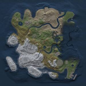Thumbnail Rust Map: Procedural Map, Size: 3000, Seed: 1899806518, 9 Monuments