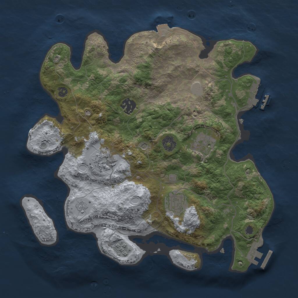 Rust Map: Procedural Map, Size: 3000, Seed: 1899806518, 10 Monuments