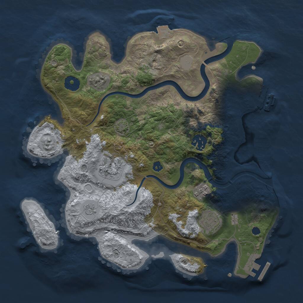 Rust Map: Procedural Map, Size: 3000, Seed: 1899806518, 9 Monuments