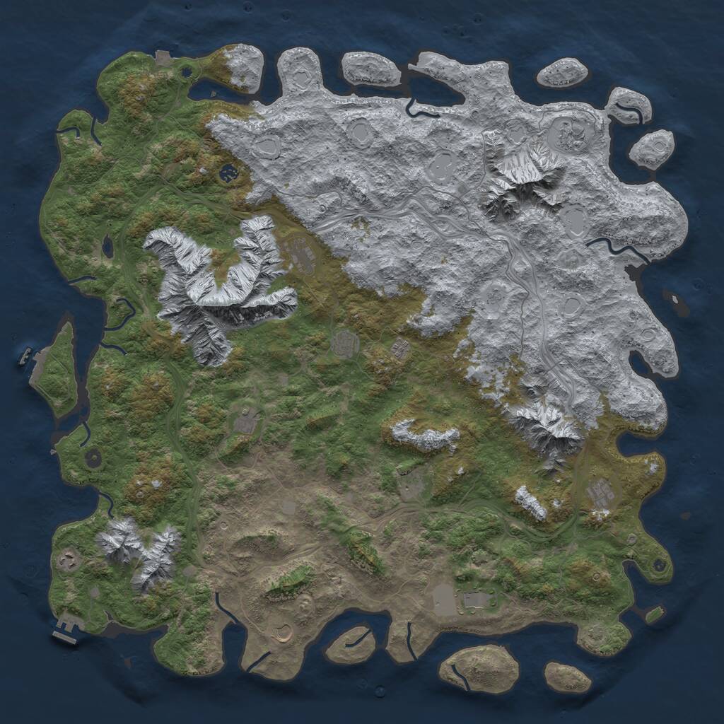 Rust Map: Procedural Map, Size: 6000, Seed: 2026670373, 19 Monuments