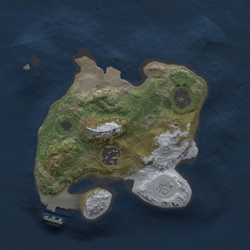 Rust Map: Procedural Map, Size: 2000, Seed: 481981, 4 Monuments