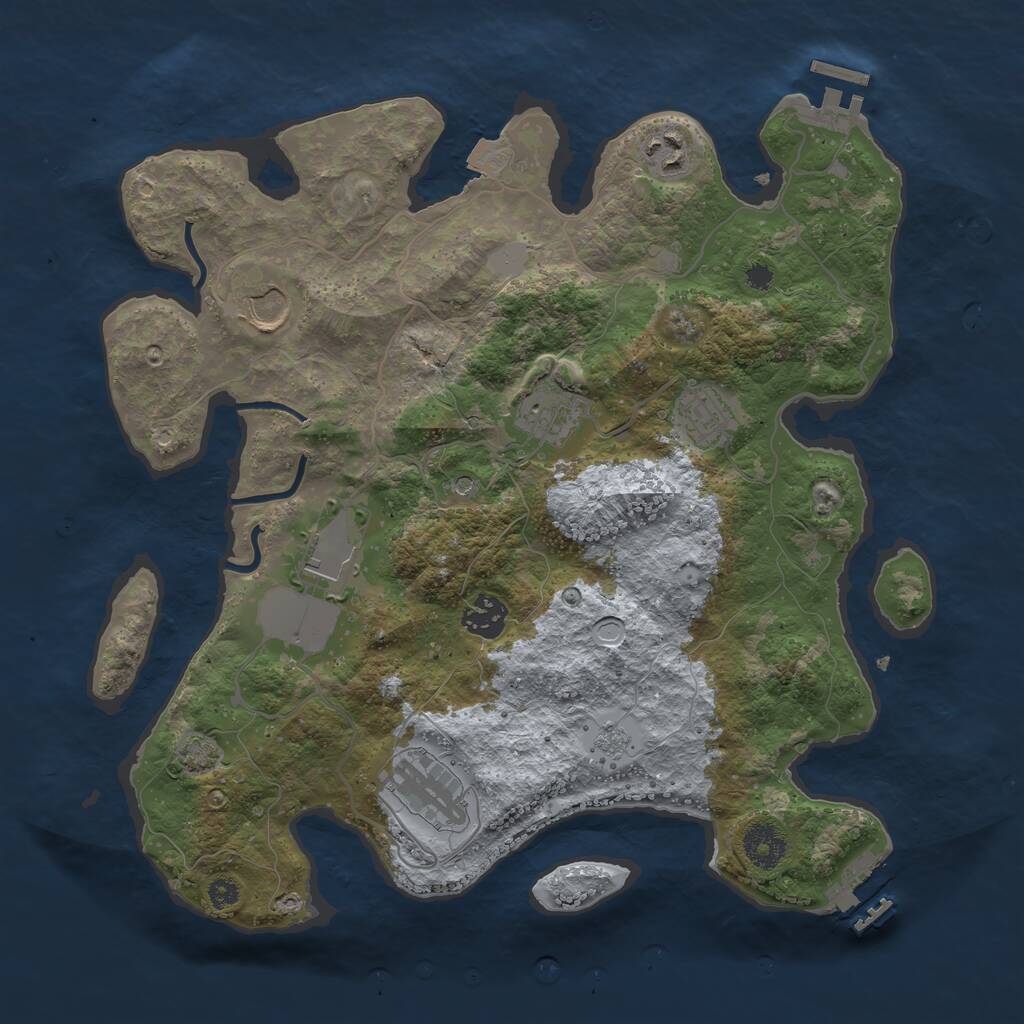 Rust Map: Procedural Map, Size: 3500, Seed: 1667017044, 13 Monuments