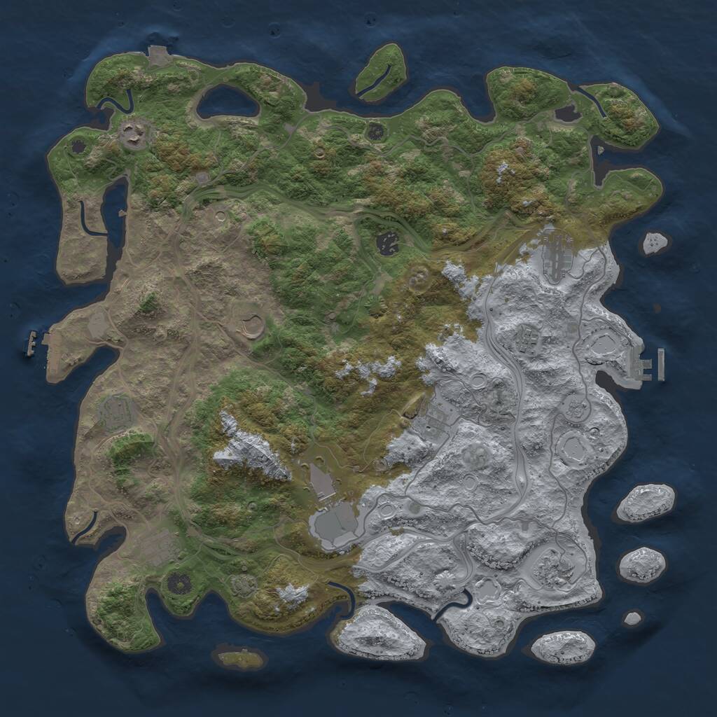 Rust Map: Procedural Map, Size: 4500, Seed: 983152266, 16 Monuments