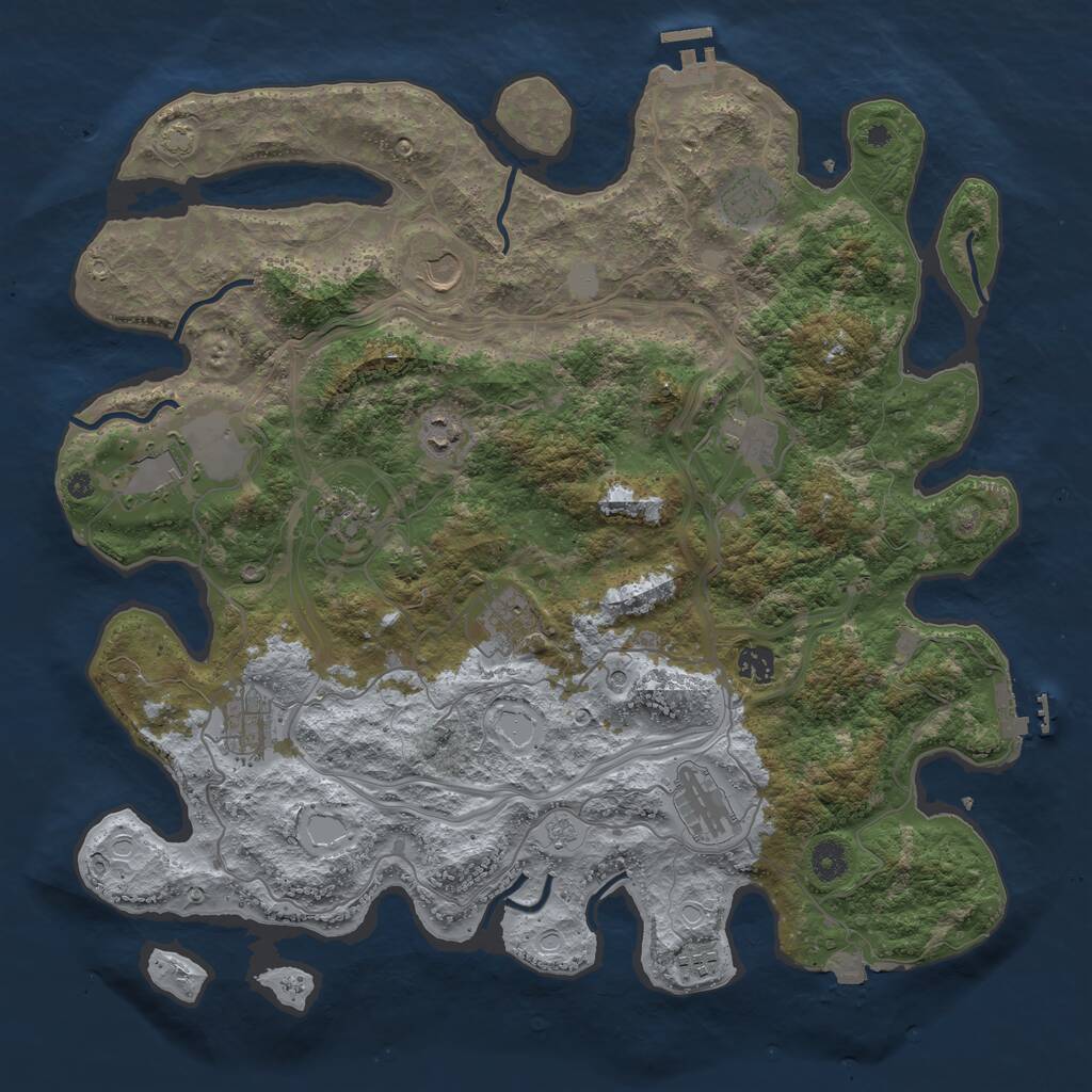 Rust Map: Procedural Map, Size: 4250, Seed: 1507154373, 17 Monuments