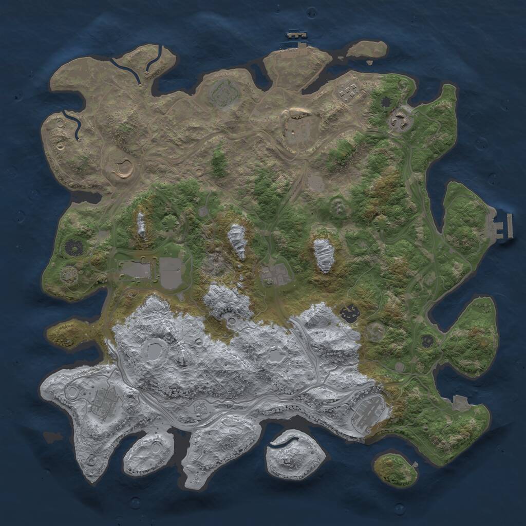 Rust Map: Procedural Map, Size: 4300, Seed: 545645, 16 Monuments